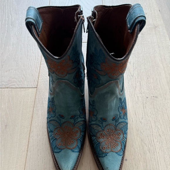 Circle G Blue and Orange Floral Ankle Boots - Picture 3 of 8